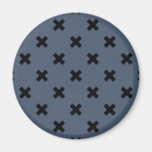 Imán Costillas cruzadas negras en azul-gris