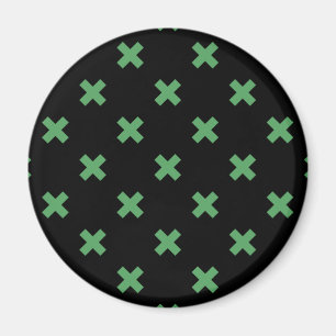 Imán Costillas de cruz verde sobre negro