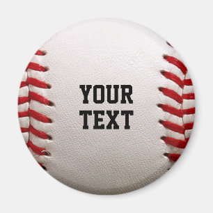 Imán Costura de béisbol y sóftbol con texto personaliza
