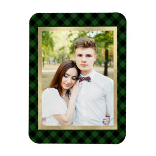 Imán Coszy Plaid   Fotografía verde y negra con manchas