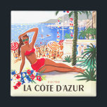 Imán Cote D'Azur France vintage Travel Magnet<br><div class="desc">imán de viaje vintage Cote D'Azur France</div>