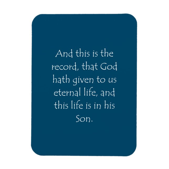 Imán Cotización de la Escritura 1 John 5 11 (Vertical)