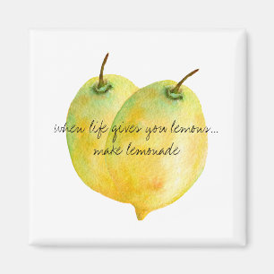 Imán Cotización inspiradora de la acuarela de los lemon