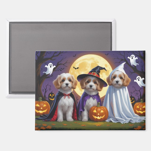 Imán Coton De Tulear Dogs Calabaza Halloween Funny (Anverso/Reverso)