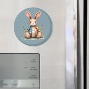 Imán Cottagecore caprichoso de conejo con patchwork Bos