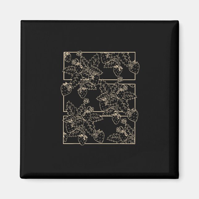 Imán Cottagecore Goblincore Aesthetic Strawberries (Frente)