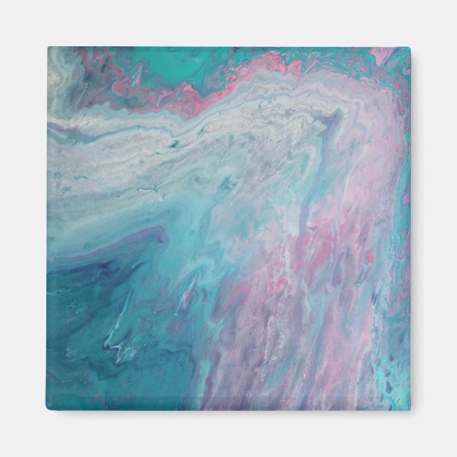 Imán Cotton Candy Dreams Fluid Art Magnet (Frente)