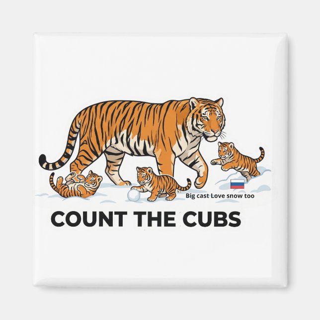 Imán Count the Cubs – Siberian Tiger Learning Magnet (Frente)