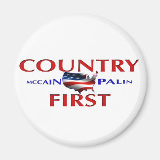 Imán Country First John McCain Palin Magnet para coche