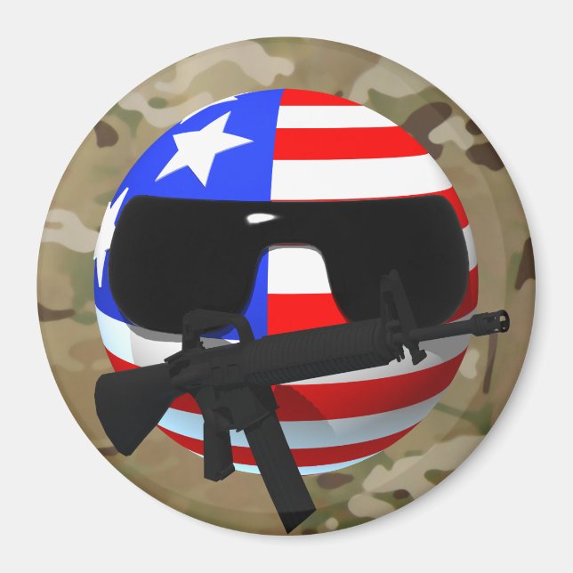 Imán Countryball, USAball Multi-cam (Frente)