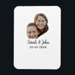 Imán Couple face photo add name date simple wedding<br><div class="desc">Design for couple love</div>