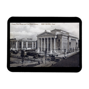 Imán Court House, Library, New Haven CT 1912 Vintage Po