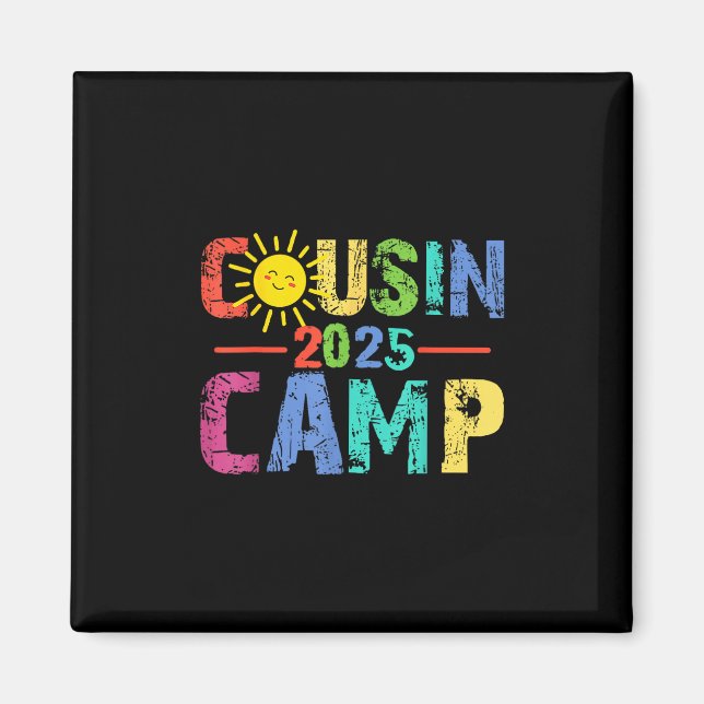Imán Cousin Camp 2025 Camping Campfire Summer Vacation  (Frente)