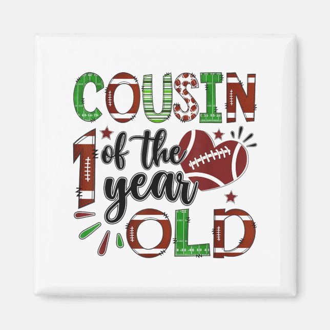 Imán Cousin Of The 1 Year Old Football 1st Birthday Boy (Frente)