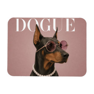 Imán Covergirl Doberman Rosa