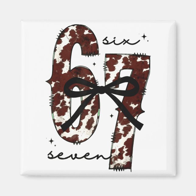 Imán Cow Print Six Seven Western 67 Six Seven Coquette  (Frente)