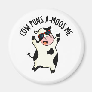 Imán Cow Puns me emociona un divertido muñeco de vaca