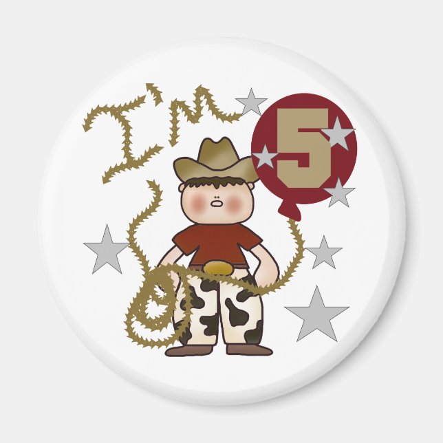Imán Cowboy 5.ª camisetas y regalos de cumpleaños (Frente)