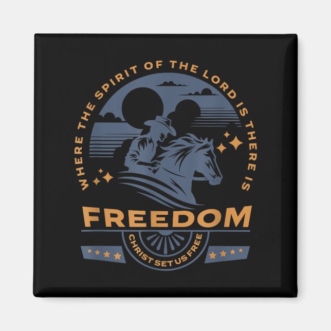 Imán Cowboy Bible Scripture Verse Western Jesus For Men (Frente)