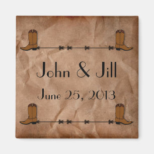 Imán Cowboy Boots Wedding Favor Magnet