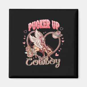 Imán Cowboy cupido Día de San Valentín Occidental Cowgi
