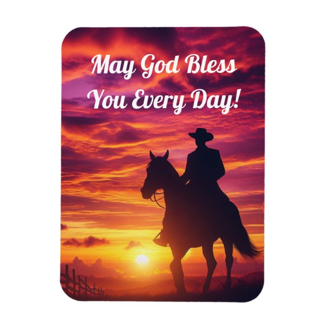 Imán Cowboy De Silhouette En Magnet Flexible De Caballo (Vertical)