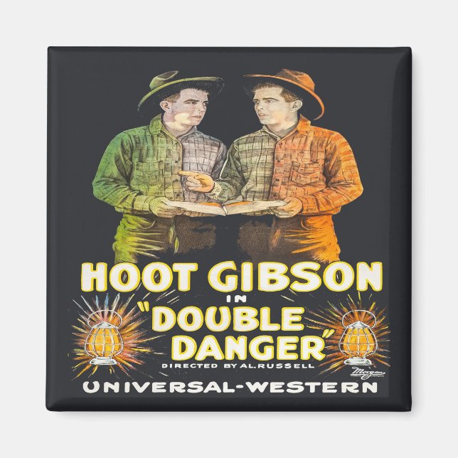 Imán Cowboy occidental Hoot Gibson película de doble pe (Frente)