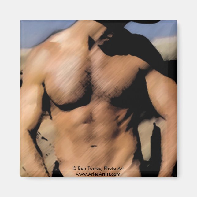 Imán Cowboy oscuro (Frente)