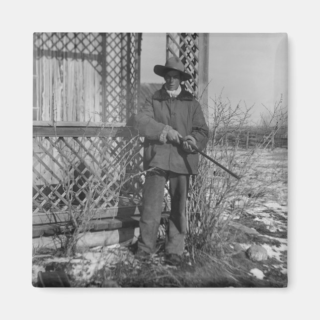 Imán Cowboy Rancher o canadiense fuera del viejo oeste (Frente)