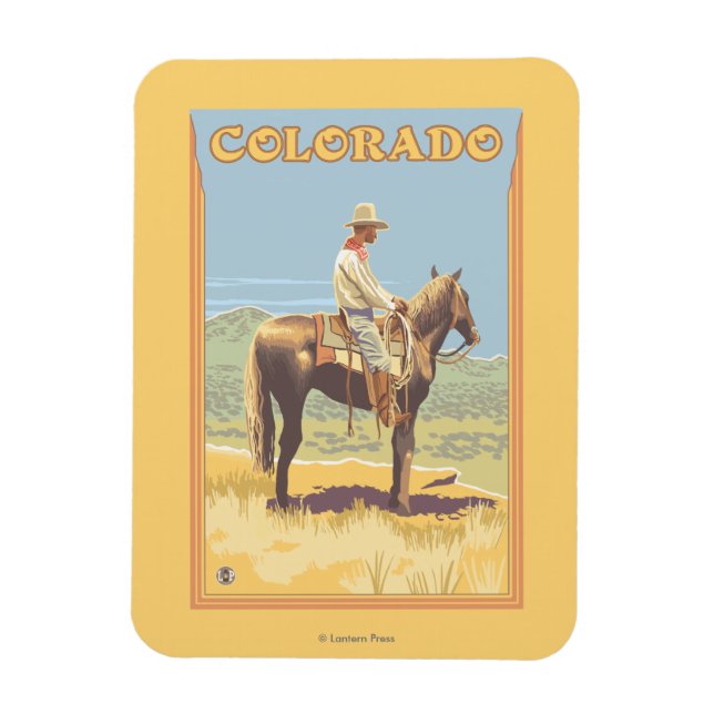 Imán Cowboy (vista lateral) Colorado (Vertical)