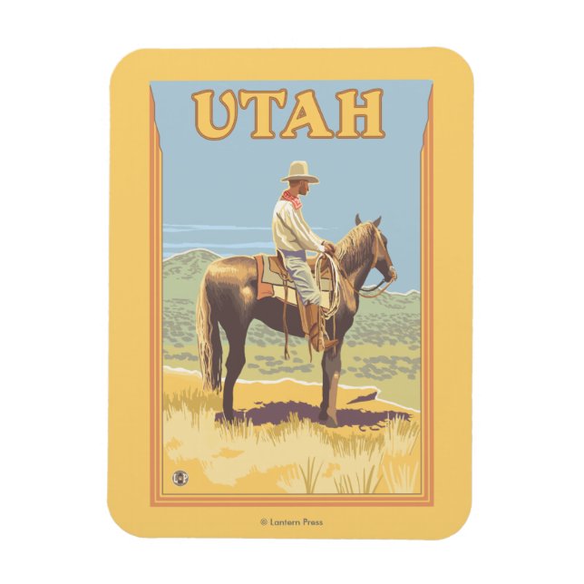 Imán Cowboy (vista lateral) Utah (Vertical)