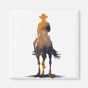 Imán Cowboy Western Voyage Horse Silhouette Style