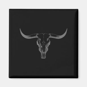 Imán Cowgirl Cowboy Cowboy Bull Skull V