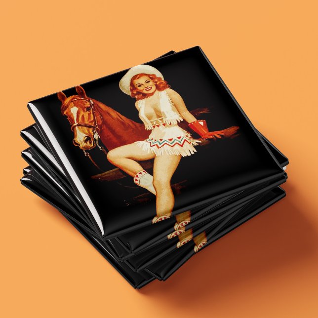 Imán Cowgirl Pin Up (Subido por el creador)