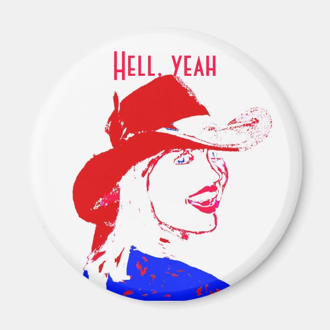 Imán Cowgirl Western Wear (Frente)