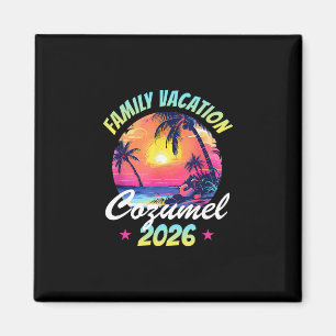 Imán Cozumel 2026 Vacaciones Familiares Retro Playa S