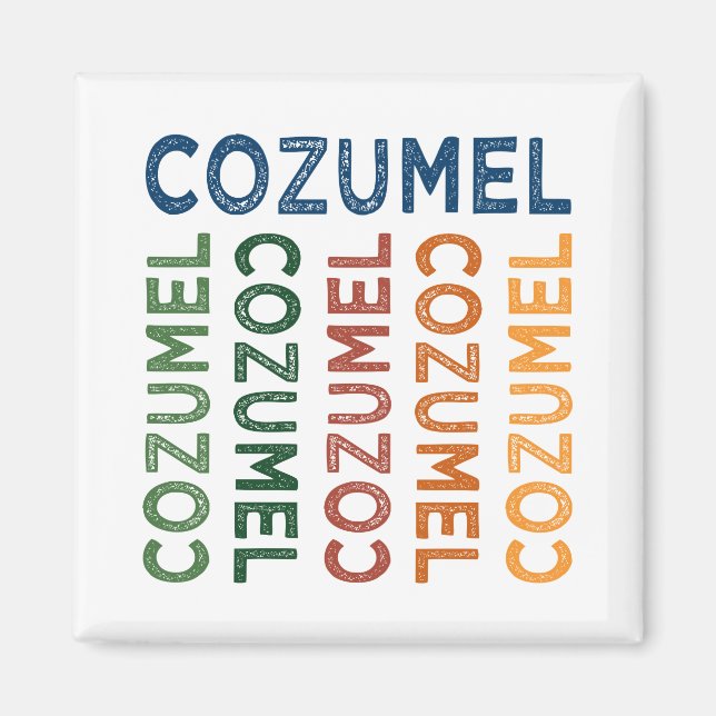 Imán Cozumel Cute Colorful (Frente)