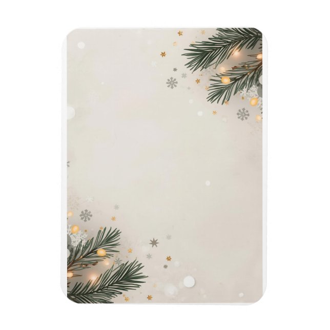 Imán Cozy Snowflake & Pine Holiday Design (Vertical)