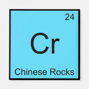 Imán Cr - Roca China Símbolo de Elemento de Química Div