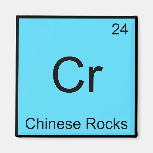 Imán Cr - Roca China Símbolo de Elemento de Química Div (Frente)