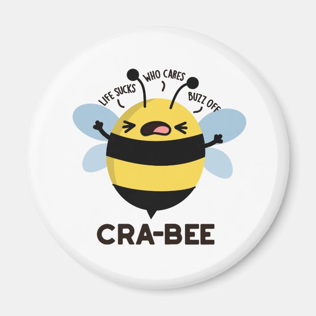 Imán Cra-bee Funny Crabby Bee Pun (Frente)