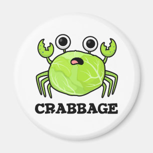 Imán Crabbage Funny Cabbage Crab Pun