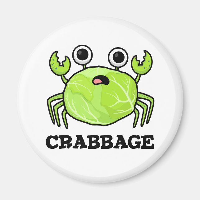 Imán Crabbage Funny Cabbage Crab Pun (Frente)