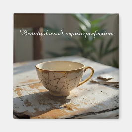 Imán cracked broken teacup inspirational Magnet