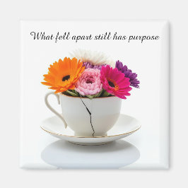 Imán cracked broken teacup inspirational Magnet
