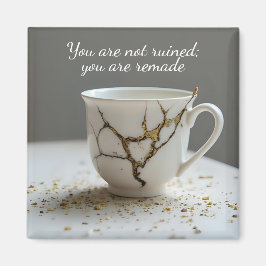 Imán cracked broken teacup inspirational Magnet