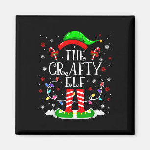 Imán Crafty Elf Funny Xmas Elf Familia Correspondiente 