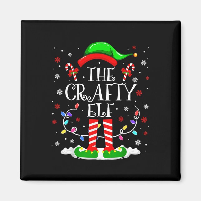 Imán Crafty Elf Funny Xmas Elf Familia Correspondiente  (Frente)
