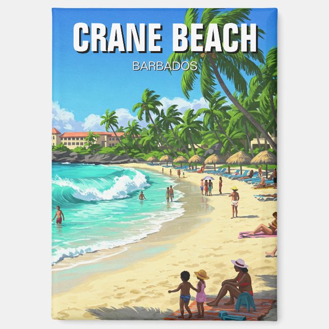 Imán Crane Beach Barbados Travel (Anverso)