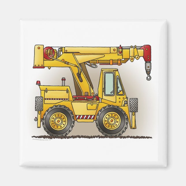 Imán Crane Truck Square Magnet (Frente)